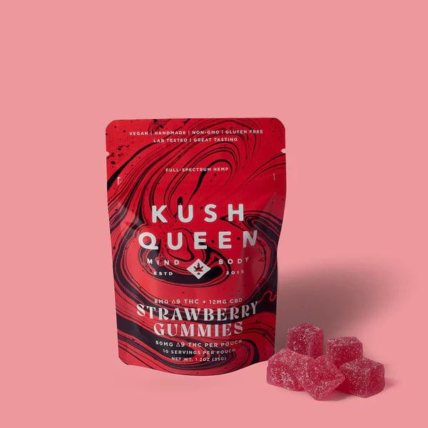 Strawberry Delta 9 THC + CBD Gummies.